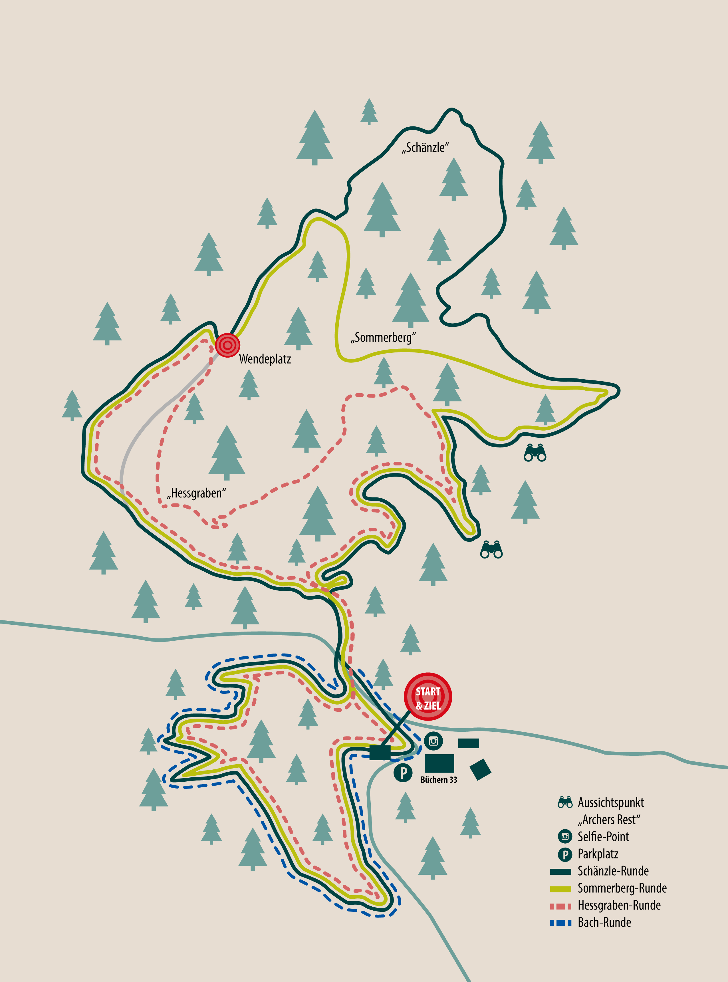 Karte des Bogenparcours